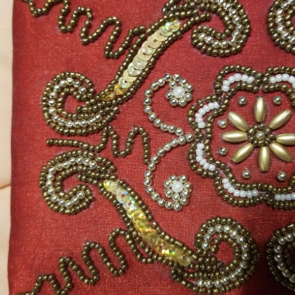 New Handcrafted Beaded/Sequin Lined Burgundy Journal - Picture 5 of 8